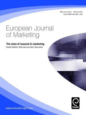 cover image of European Journal of Marketing, Volume 39, Issue 3 & 4